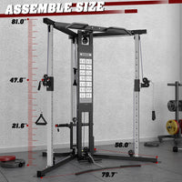 Cable Crossover Machine, Cable Fly Machine Home Gym System Workout Station with Dual Pulley System Pull-Up Bar Cable Bar and LAT Pull down System