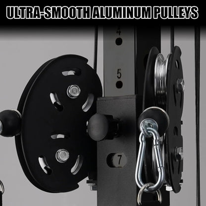Cable Crossover Machine Home Gym, Wall Mount Cable Station with 200LBS Weight Stack,Lat Pull down Machine with 27 Positions Dual Pulley System