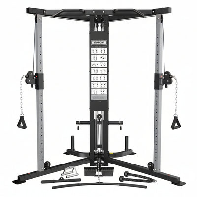 Cable Crossover Machine Built for Home Training, Dual Pulley System, 16 Height Positions, LAT Pulldown
