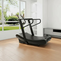 Manual Curved Treadmill Built for Natural Running, LED Display, 440 lb Capacity, 4 Resistance Levels