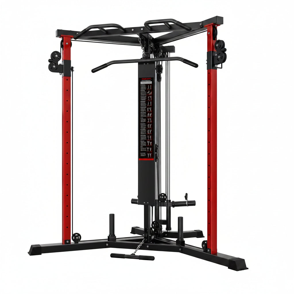 Cable Crossover Machine, Multi‑Functional Home Gym Trainer, Height‑Adjustable Dual Pulley System, Pull‑Up Bar & Full Accessories for Full‑Body Strength Workouts