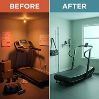 Manual Curved Treadmill Built for Natural Running, LED Display, 440 lb Capacity, 4 Resistance Levels — Before & After